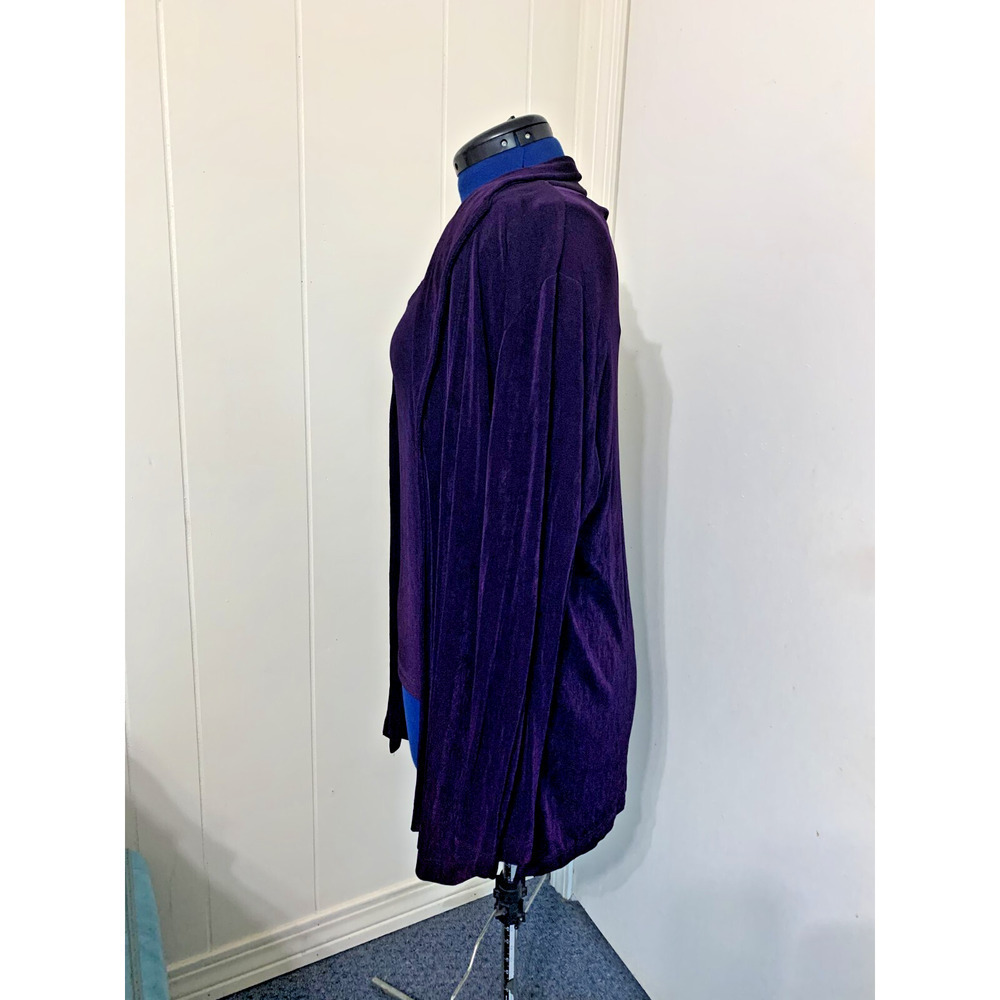 Chico's Travelers Cardigan and Tank Set Size 16/XL Purple Slinky Knit Packable - Picture 3 of 13